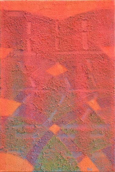 Peinture intitulée "Sous les traces rou…" par Ayel, Œuvre d'art originale, Acrylique Monté sur Châssis en bois