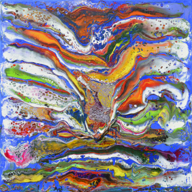 Картина под названием "L'Effondrement - co…" - Ayel, Подлинное произведение искусства, Акрил Установлен на Деревянная рама д…