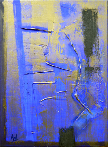 Painting titled "Outremer 2" by Ayel, Original Artwork, Acrylic Mounted on Wood Stretcher frame
