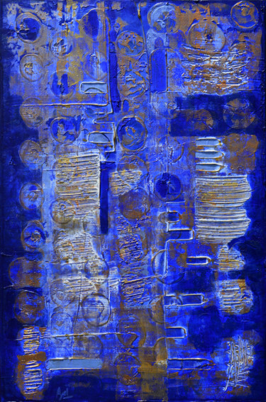 Painting titled "Reliques" by Ayel, Original Artwork, Acrylic Mounted on Wood Stretcher frame