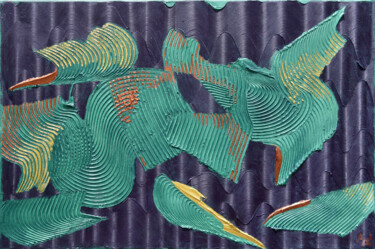 Schilderij getiteld "En mutation" door Ayel, Origineel Kunstwerk, Acryl Gemonteerd op Frame voor houten brancard