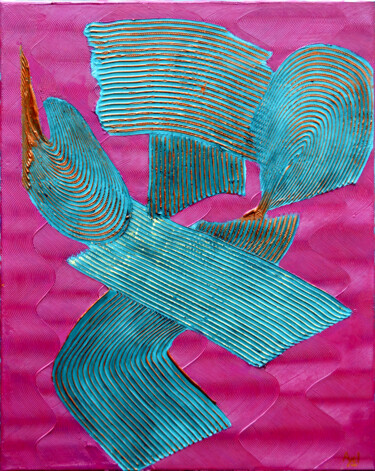 Peinture intitulée "Composition abstrai…" par Ayel, Œuvre d'art originale, Acrylique Monté sur Châssis en bois