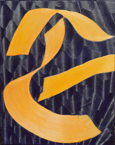 Schilderij getiteld "Violette et orange" door Ayel, Origineel Kunstwerk, Acryl