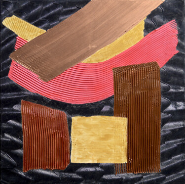Peinture intitulée "La courbe rouge" par Ayel, Œuvre d'art originale, Acrylique Monté sur Châssis en bois
