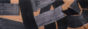 Peinture intitulée "Noir, blanc et cuiv…" par Ayel, Œuvre d'art originale, Acrylique