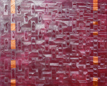 Peinture intitulée "L'énigme rouge" par Ayel, Œuvre d'art originale, Acrylique Monté sur Châssis en bois