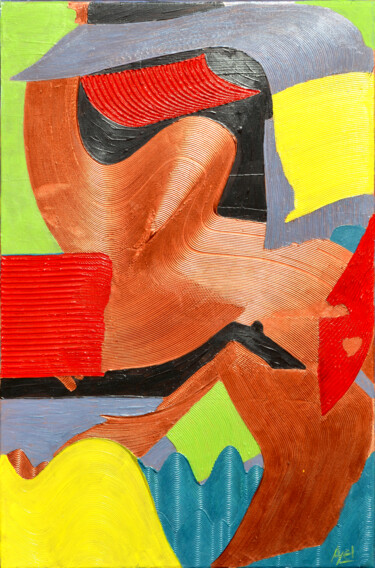 Peinture intitulée "Déambulations color…" par Ayel, Œuvre d'art originale, Acrylique Monté sur Châssis en bois