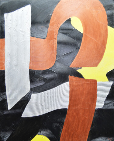 Pintura titulada "Fond noir" por Ayel, Obra de arte original, Acrílico Montado en Bastidor de camilla de madera