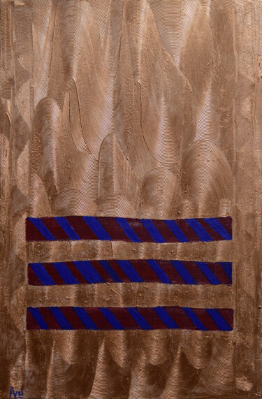 Painting titled "Trois barres réglem…" by Ayel, Original Artwork, Acrylic Mounted on Wood Stretcher frame