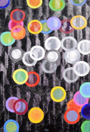Pintura titulada "Ronds colorés" por Ayel, Obra de arte original, Acrílico Montado en Bastidor de camilla de madera