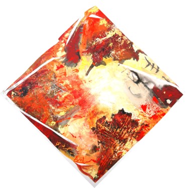 Peinture intitulée "Rotation rouge 2" par Ayel, Œuvre d'art originale, Huile