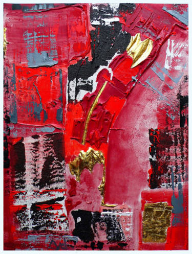 Peinture intitulée "L'emprise du Rouge" par Ayel, Œuvre d'art originale, Huile