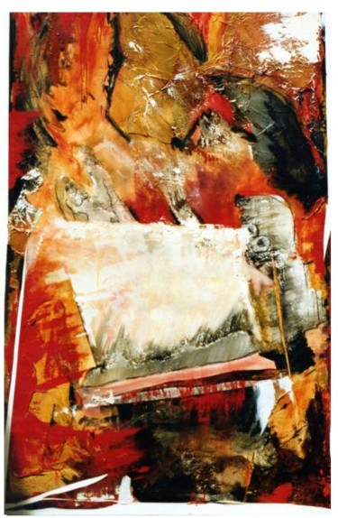 Pittura intitolato "Rouge" da Ayel, Opera d'arte originale, Olio