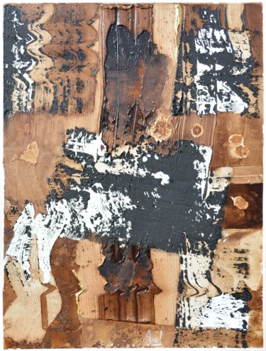 Peinture intitulée "Brou de noix" par Ayel, Œuvre d'art originale, Huile Monté sur Châssis en bois