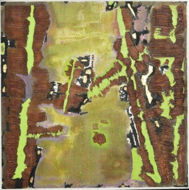 Peinture intitulée "Au sol" par Ayel, Œuvre d'art originale, Huile Monté sur Châssis en bois