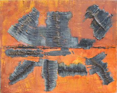 Peinture intitulée "Deux matières" par Ayel, Œuvre d'art originale, Huile Monté sur Châssis en bois