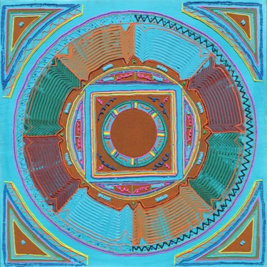 Peinture intitulée "mandala" par Ayel, Œuvre d'art originale, Acrylique Monté sur Châssis en bois