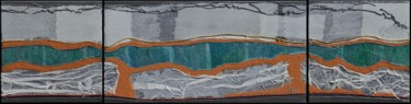 제목이 "papiers-collés"인 미술작품 Ayel로, 원작, 콜라주 나무 들것 프레임에 장착됨