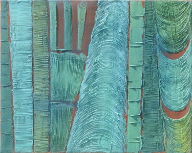 Peinture intitulée "Différents verts" par Ayel, Œuvre d'art originale, Acrylique