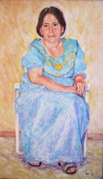 Peinture intitulée "Femme assise" par Ayer, Œuvre d'art originale