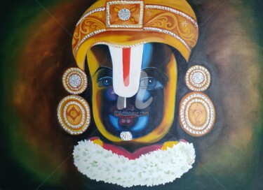 Peinture intitulée "Divine Eyes" par Ayesha Jilkar, Œuvre d'art originale, Huile