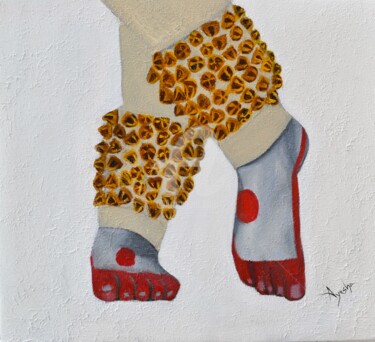 Картина под названием "Kathak Pada Bheda-O…" - Ayesha Jilkar, Подлинное произведение искусства, Масло