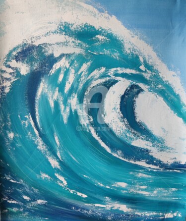 Painting titled "The Wave - Original…" by Ayesha Jilkar, Original Artwork, Acrylic