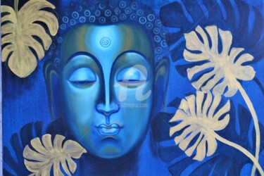Painting titled "BLue Buddha-Origina…" by Ayesha Jilkar, Original Artwork, Oil