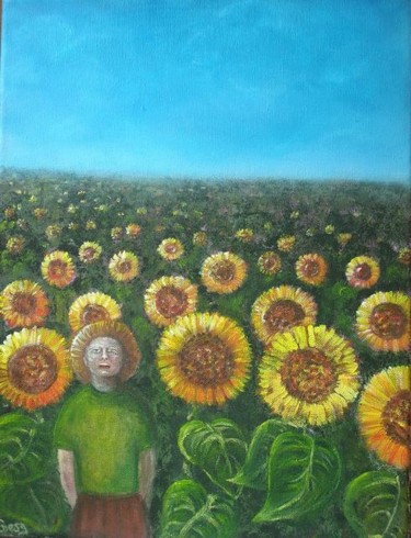 Peinture intitulée "les tournesols 1" par Odile Desgardin, Œuvre d'art originale