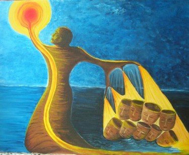 Peinture intitulée "9cruches" par Odile Desgardin, Œuvre d'art originale