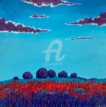 Malarstwo zatytułowany „Landscape 353” autorstwa Ayhan Çeli̇K, Oryginalna praca, Akryl Zamontowany na Drewniana rama noszy