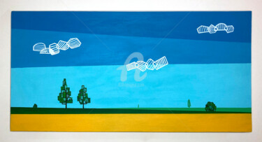 Schilderij getiteld "Last wheat field" door Ayhan Çeli̇K, Origineel Kunstwerk, Acryl
