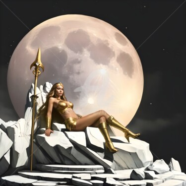 Digital Arts titled "Warrior Amazon Quee…" by Ayhan Çeli̇K, Original Artwork, AI generated image