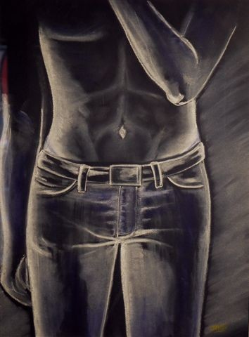 Drawing titled "CORPUS ANONYME" by Marie Ayissi, Original Artwork, Pastel