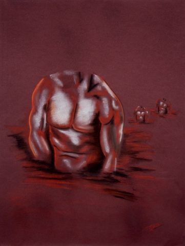 Drawing titled "BODY" by Marie Ayissi, Original Artwork, Pastel