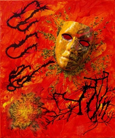 Peinture intitulée "masque 3" par Ayla, Œuvre d'art originale