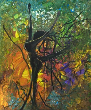 Painting titled "l'arbre qui danse" by Ayla, Original Artwork, Other