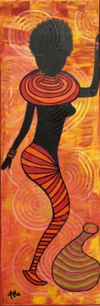 Peinture intitulée "Africaine 1" par Ayla, Œuvre d'art originale