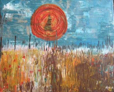 Peinture intitulée "soleil" par Ayla, Œuvre d'art originale