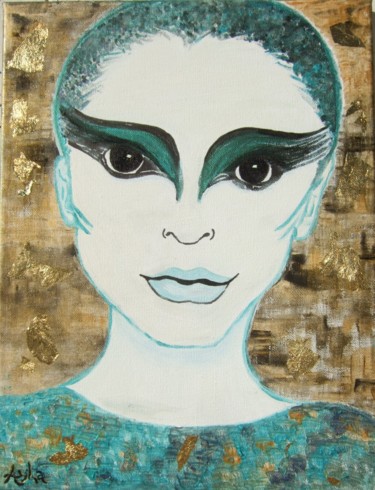 Peinture intitulée "femme oiseau" par Ayla, Œuvre d'art originale, Acrylique