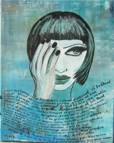 Peinture intitulée "un cadenas sur mon…" par Ayla, Œuvre d'art originale, Acrylique