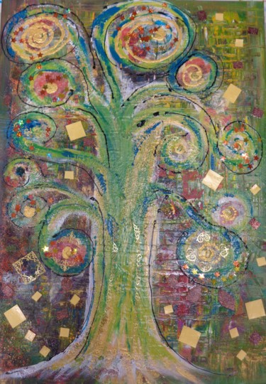 Peinture intitulée "Arbre de vie" par Ayla, Œuvre d'art originale, Acrylique