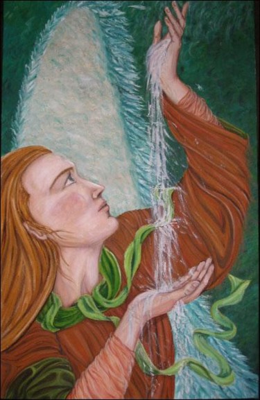 Pintura titulada "Eau Celeste" por Ayli, Obra de arte original, Oleo