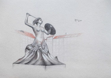 图画 标题为“Mermaid” 由Ayme, 原创艺术品, 铅笔