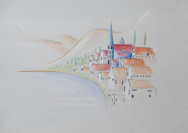 Drawing titled "Cité 4" by Ayme, Original Artwork, Pencil