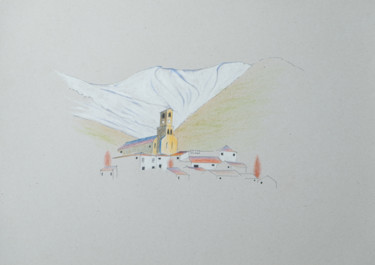 Drawing titled "Cité 5" by Ayme, Original Artwork, Pencil