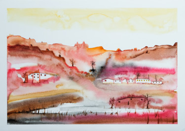 Schilderij getiteld "Silhouettes citadin…" door Ayme, Origineel Kunstwerk, Aquarel