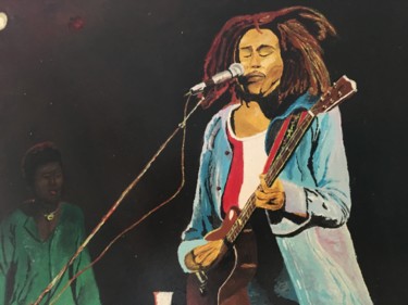 Peinture intitulée "bob Marley on live" par Rico, Œuvre d'art originale, Acrylique