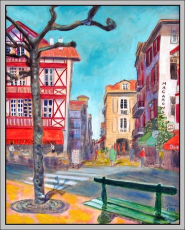 Peinture intitulée "Le banc / The bench" par Aymeric Noa Artiste Peintre, Œuvre d'art originale, Huile