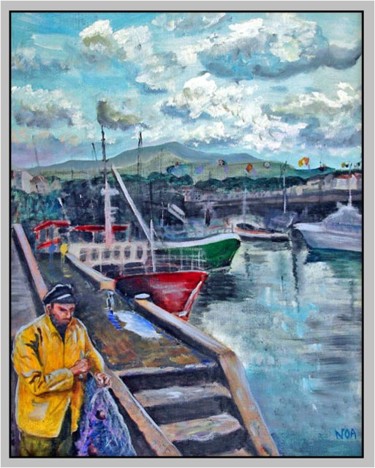 Peinture intitulée "Le pêcheur / The Fi…" par Aymeric Noa Artiste Peintre, Œuvre d'art originale, Huile